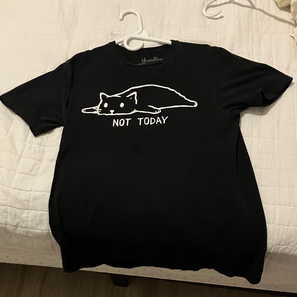 Threadless Black 'Not Today' Cat Tee